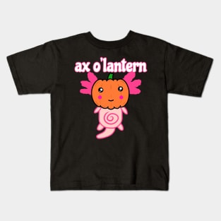 Ax o'lantern Halloween Axolotl Kids T-Shirt